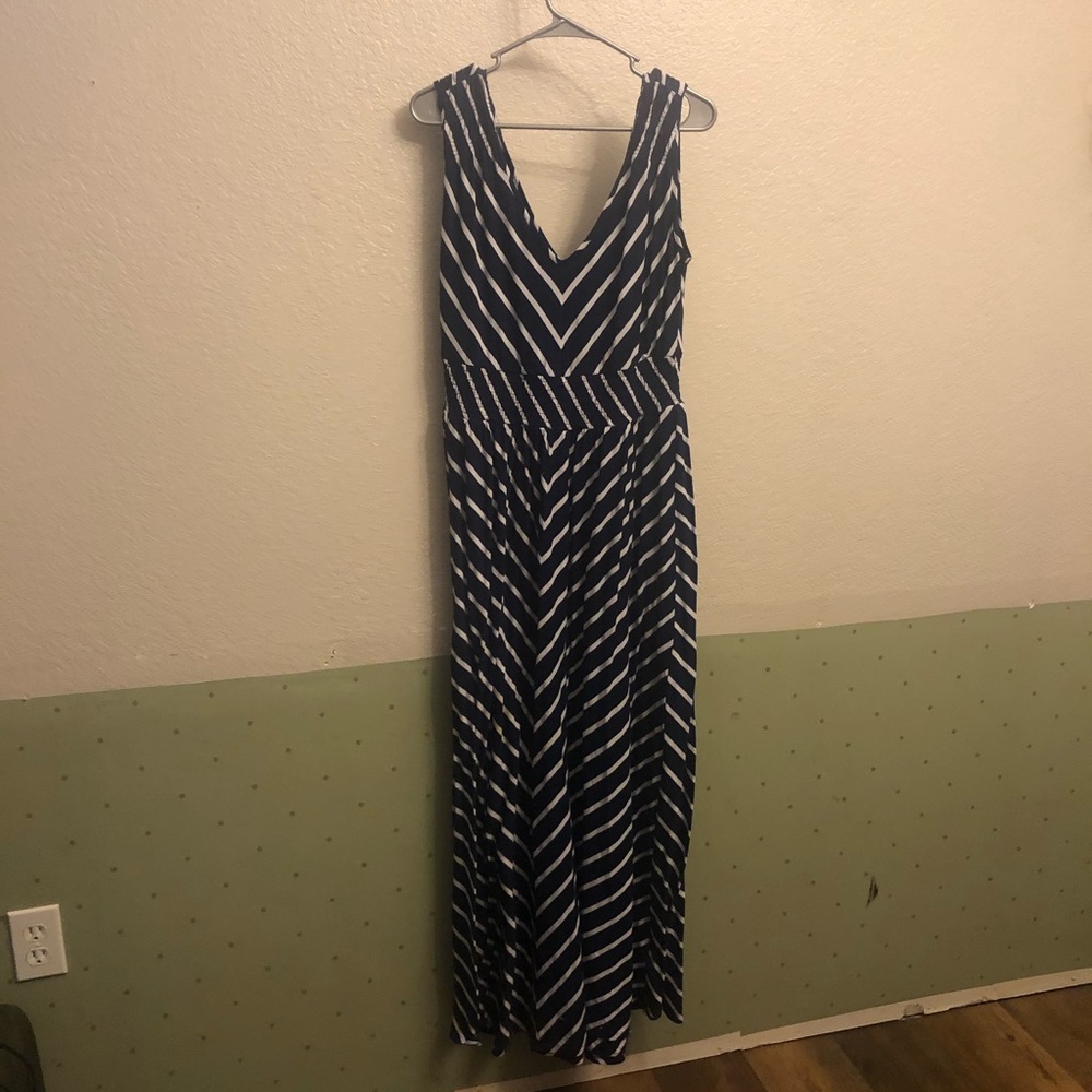 Torrid Navy and White Maxi Dress